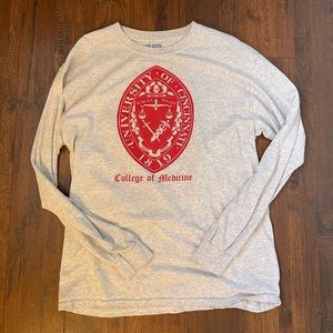 Mens L University of Cincinnati Medical School Cotton Long Sleeve Shirt